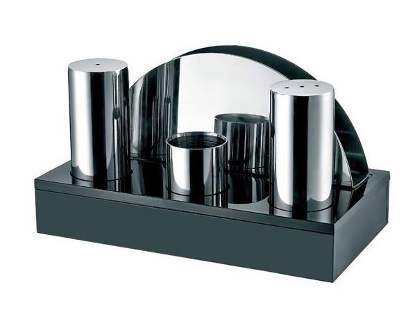 4 Pcs Round Salt Shaker-Napkin Holder Set (Mat-Glossy)