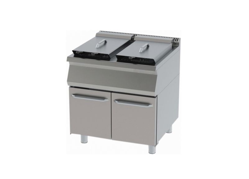 FRYER WITH CUPBOARD WITH GAS