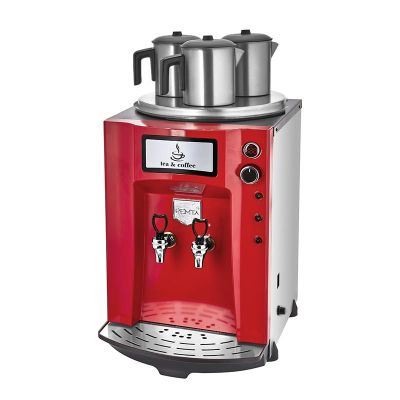 Remta DE10P Premium Jumbo Çay Makinesi, 3 Demlikli, 40 L, Elektrikli, Kırmızı