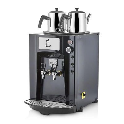 Remta DE11SP Premium Jumbo Şamandıralı Çay Makinesi, 2 Demlikli, 23 L, Siyah